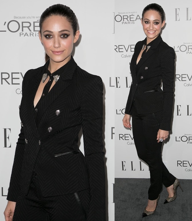 Emmy Rossum channeled "lady boss" when she attended the ELLE Women in Hollywood Celebration