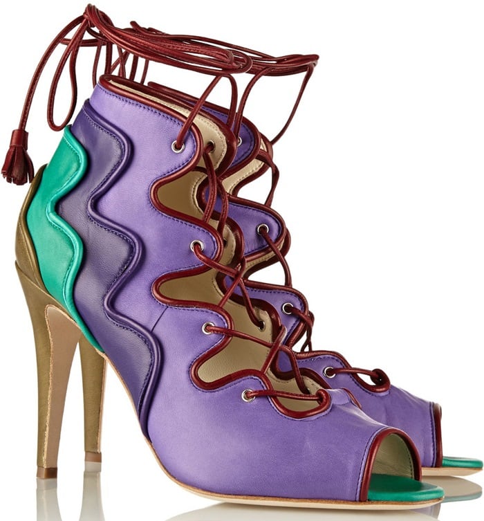 Brian Atwood Purple Kayla Leather Sandals