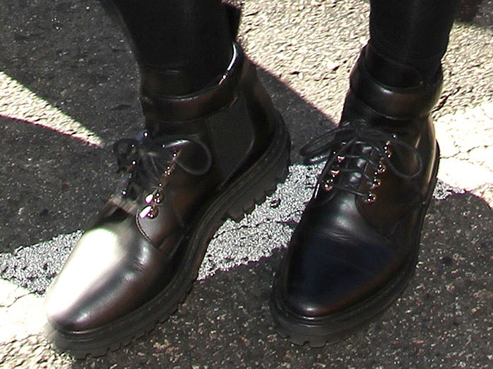 Balenciaga biker boots on Kylie Jenner