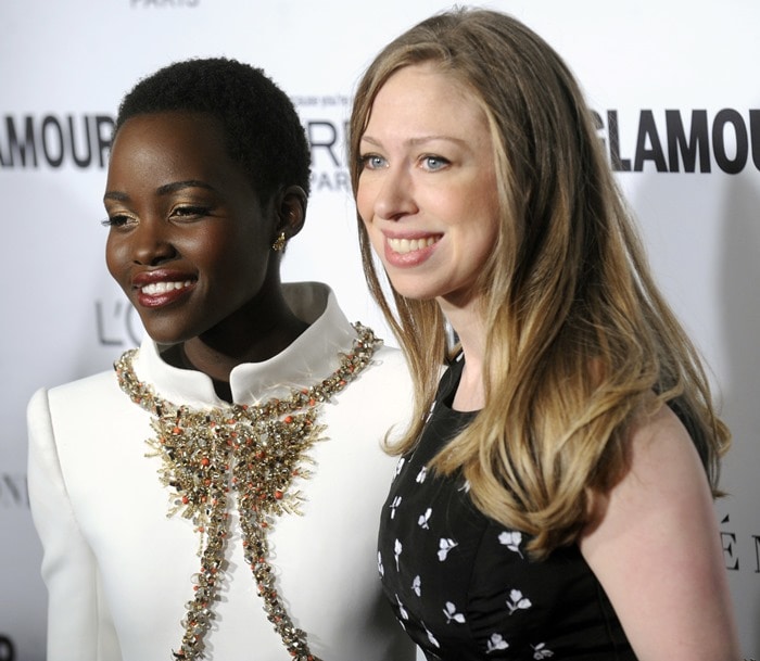 Chelsea Clinton and Lupita Nyong’o at the 2014 Glamour Women of the Year Awards held at Carnegie Hall in New York City on November 10, 2014
