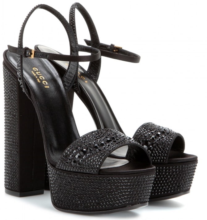 Gucci Crystal-Embellished Platform Sandals