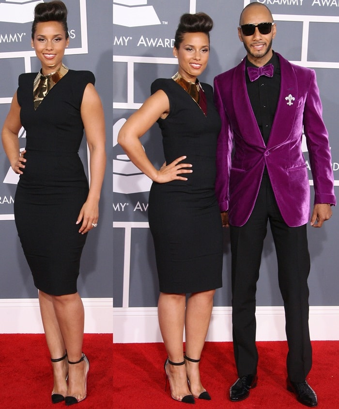 Alicia Keys and husband Swizz Beatz at the 54th Annual Grammy Awards (The Grammys) held at the Staples Center in Los Angeles on February 12, 2012