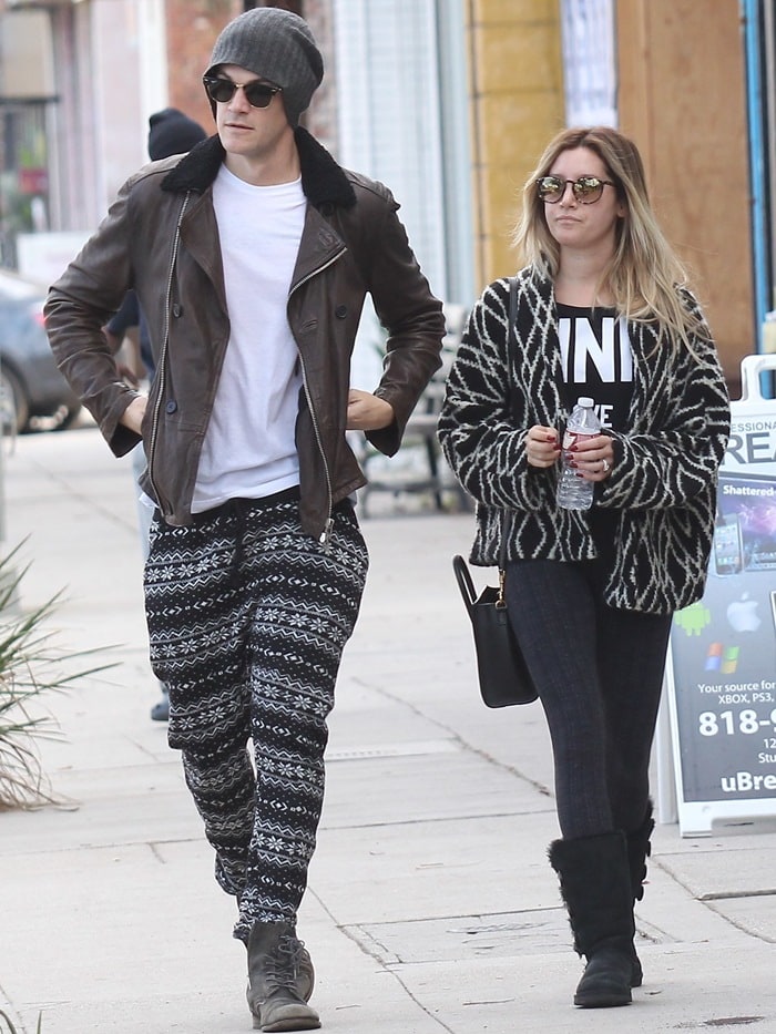 Ashley Tisdale and husband, Christopher French out and about together in Studio City on December 14, 2014
