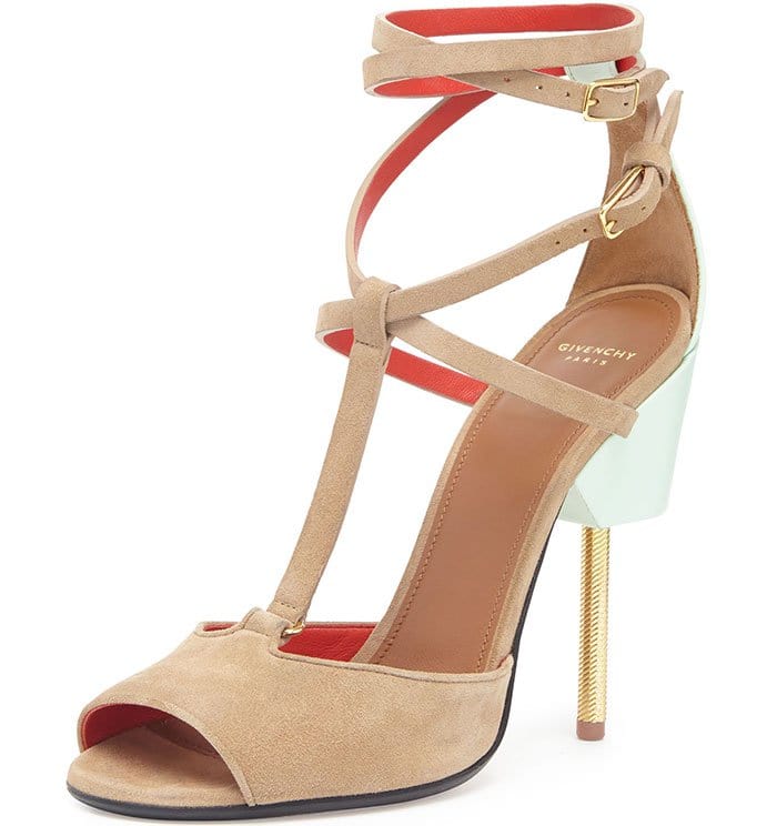 Givenchy Suede Crisscross Runway Sandals