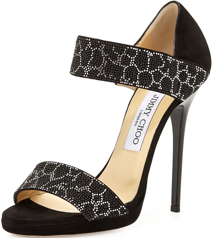 Jimmy Choo Lee Studded Double-Band Sandals