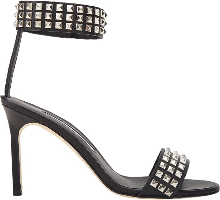 Manolo Blahnik Studded Rocco Ankle-Band Sandals