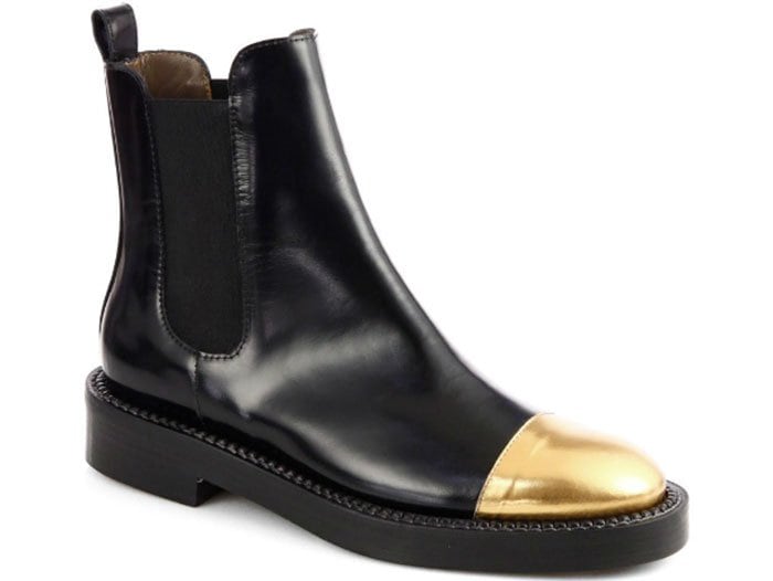 Marni Chelsea Leather Cap-Toe Ankle Boots