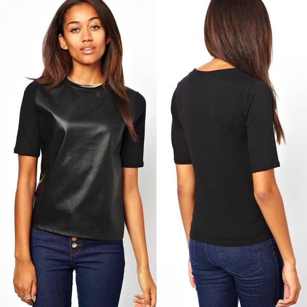 River Island Leather Look Front Top