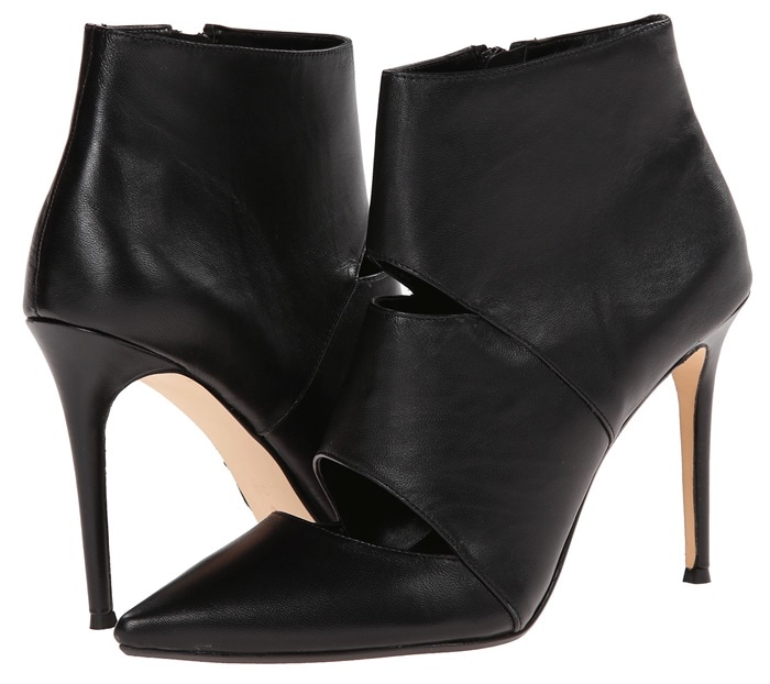 Dune London Cutout Booties in Black Leather