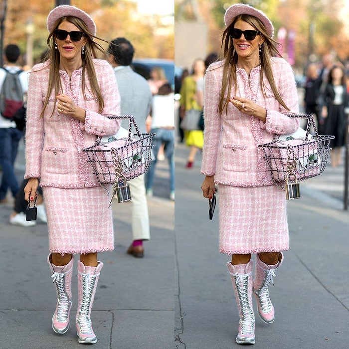 Anna Dello Russo wearing Chanel sneaker boots