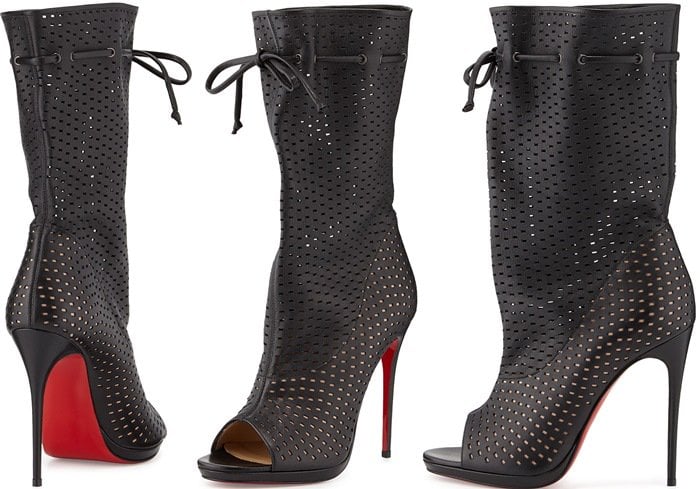 Christian Louboutin Jennifer Perforated Red Sole Boot