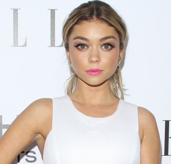 Sarah Hyland at the Elle Women in Television Celebration held at the Sunset Tower Hotel in West Hollywood on January 13, 2015