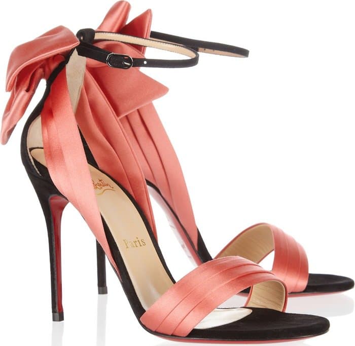Christian Louboutin Pink Vampanodo 100 Suede and Sateen Sandals