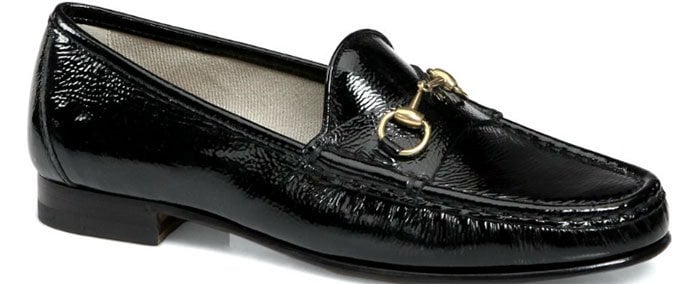 Gucci Patent Leather Horsebit Loafers Black