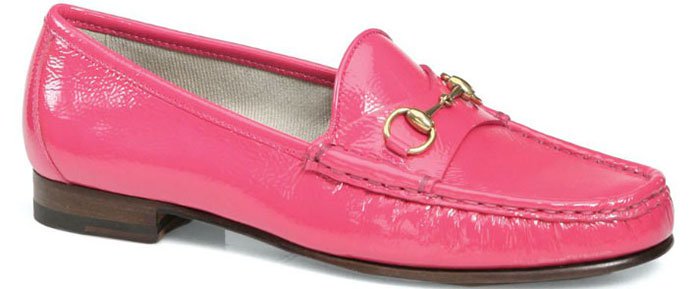 Gucci Patent Leather Horsebit Loafers Pink