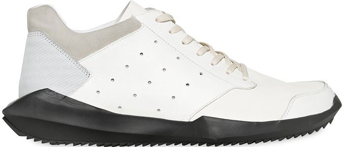 Rick Owens x adidas Leather-and-Nylon Sneakers