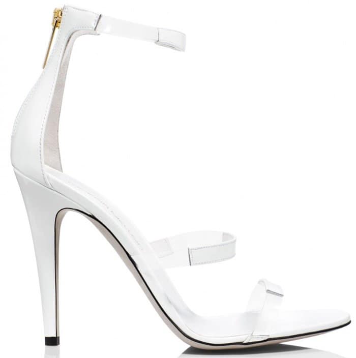 Tamara Mellon White Frontline Patent 105Mm Sandals