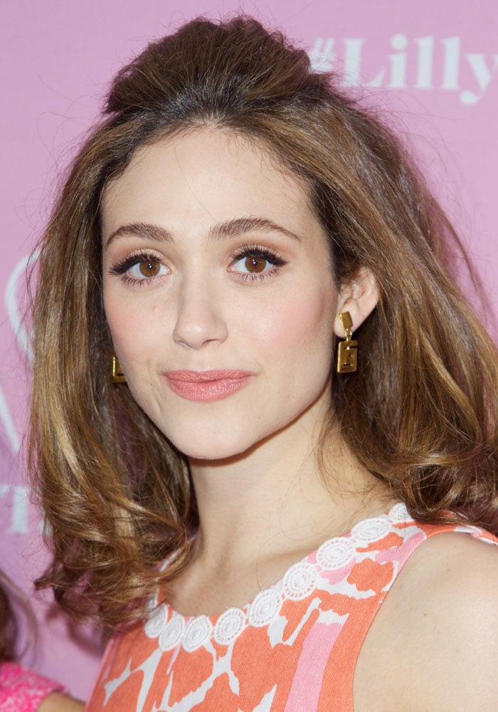 Emmy Rossum at the Target and Lilly Pulitzer private shopping event to celebrate the Lilly Pulitzer for Target collaboration at Bryant Park Grill in New York City on April 16, 2015