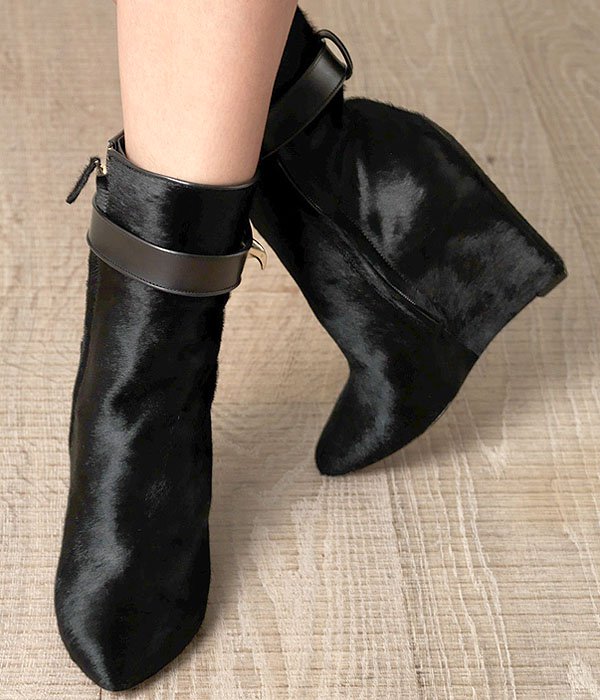 Givenchy Pony Hair Shark Tooth Ankle Boots