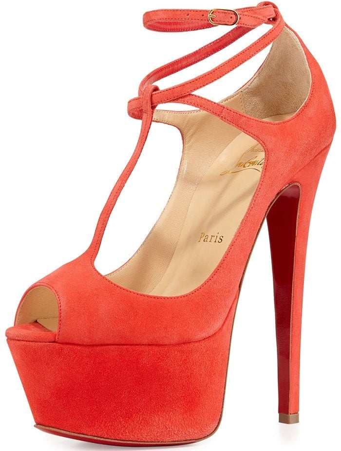 Christian Louboutin Talitha Suede Red Sole Platform Pump