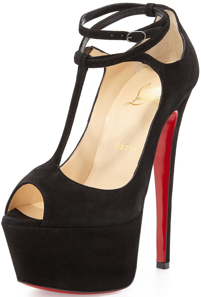 Christian Louboutin Talitha Suede T-Strap Red Sole Sandal