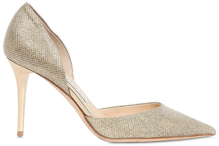 Jimmy Choo Addison d'Orsay Pumps in Gold Glitter