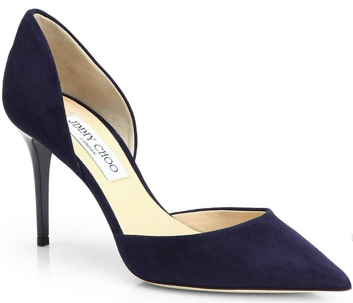 Jimmy Choo Addison d'Orsay Pumps in Navy Suede