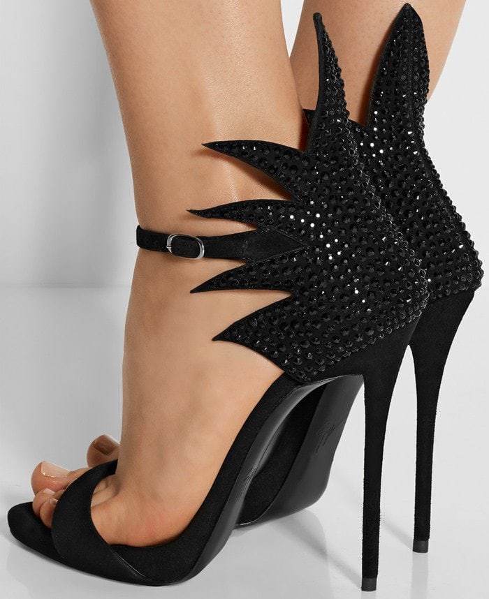 Giuseppe Zanotti Coline Crystal-Embellished Suede Sandals
