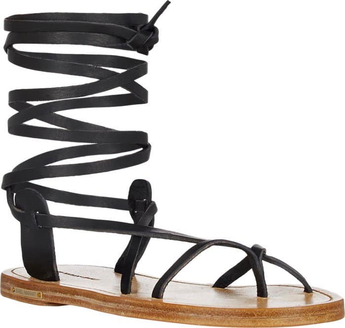 Black Isabel Marant Amy Ankle-Wrap Sandals