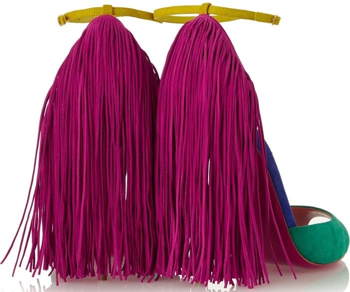 Christian Louboutin Otrot 120 fringed color-block suede sandals