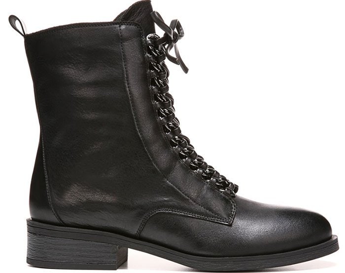 Fergie Nemo Lace-Up Chain-Detail Military Boots