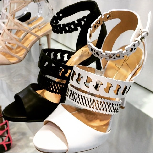 Daya chain-cutout sandals in black and white