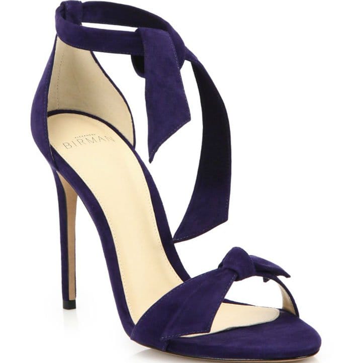 Alexandre Birman Clarita Suede Ankle-Tie Sandals Purple