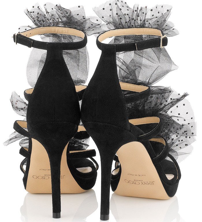 Jimmy Choo Floresse Tulle and Crystal Sandals