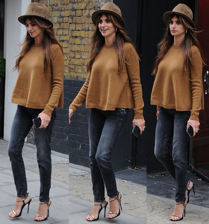 Penelope Cruz leaving Agent Provocateur head offices in London on September 4, 2015