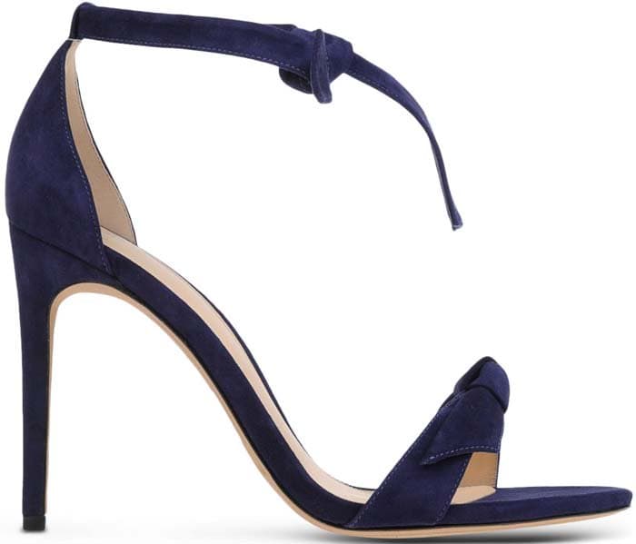 Alexandre Birman Clarita Blue Suede Ankle-Tie Sandals