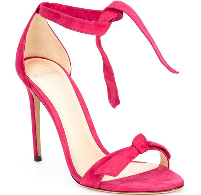 Alexandre Birman Clarita Suede Ankle-Tie Sandals Pink
