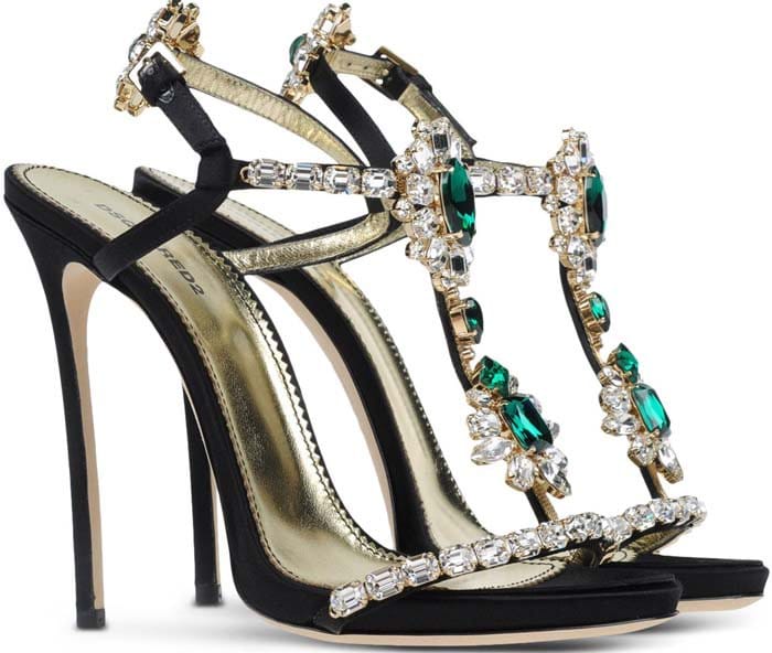 Dsquared2 "Queen Mary" jeweled t-strap sandals