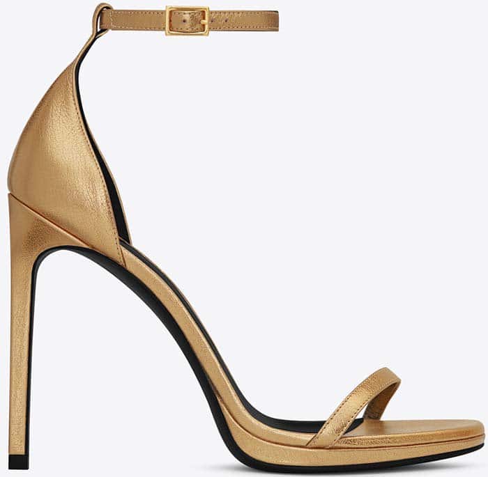 Saint Laurent Classic Jane Sandals in Gold