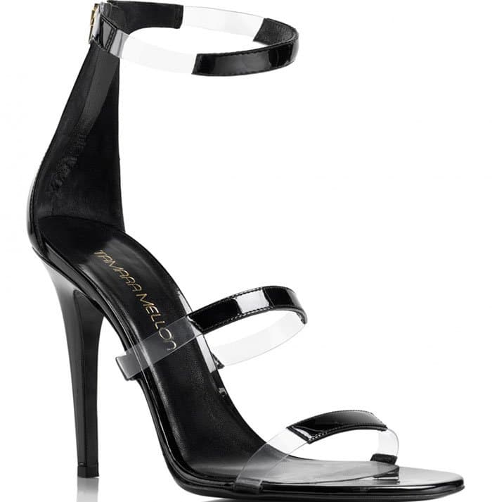 Tamara Mellon Frontline Sandals Black Patent