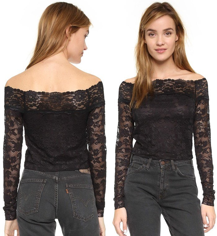 Free People Barely There Lace Top