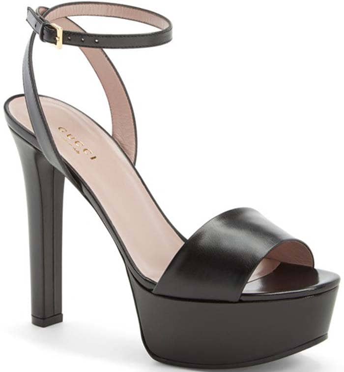 Gucci "Leila" Platform Leather Sandals
