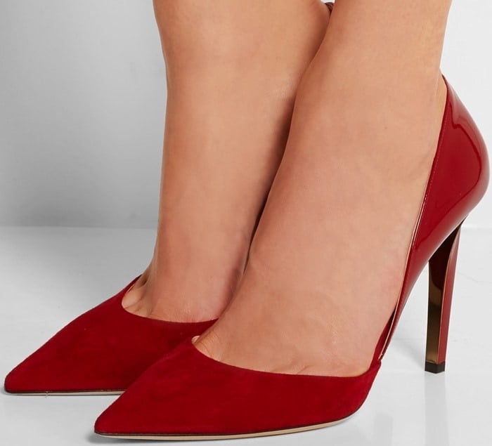 Jimmy Choo Darylin patent-leather and suede pumps