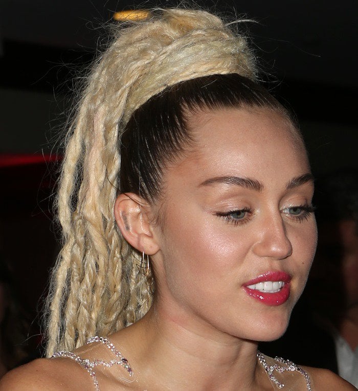 Miley Cyrus at the Los Angeles LGBT Center 2015 Anniversary Gala Vanguard Awards held at the Hyatt Regency Century Plaza in Century City on November 7, 2015