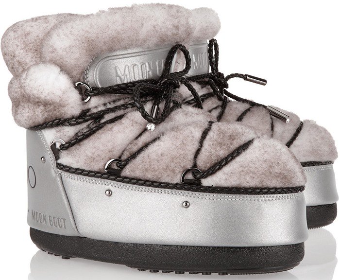 Moon Boot Jimmy Choo MB Buzz shearling and shell snow boot