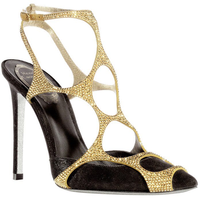 René Caovilla Gold Swarovski-Crystal Embellished ‘Spider’ Sandals