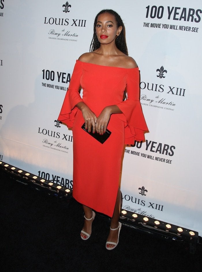 Beyonce’s younger sister looked stunning in a bold, red dress from Milly’s Spring 2016 collection