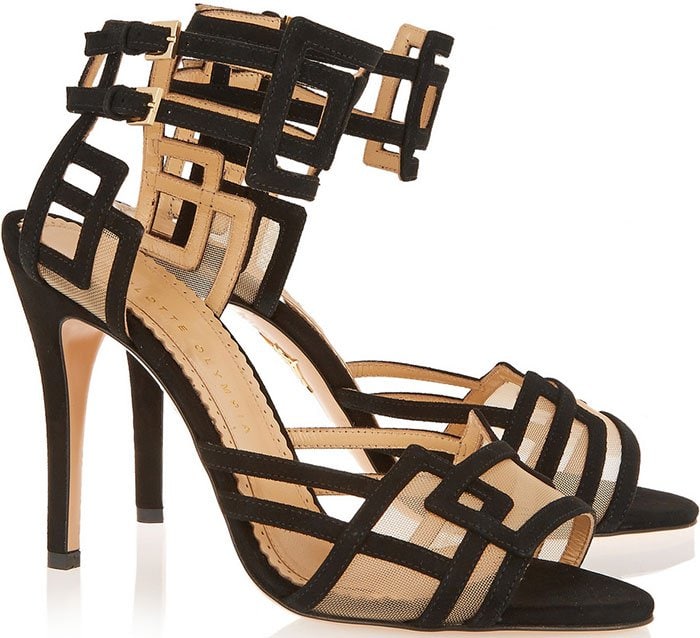 Black Charlotte Olympia "Between the Lines" Sandals