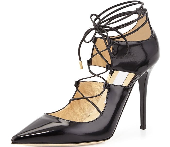 Jimmy Choo Hoops Lace-Up Leather Pumps