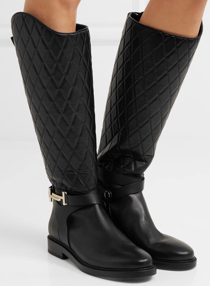 Tod's Quilted leather knee boots